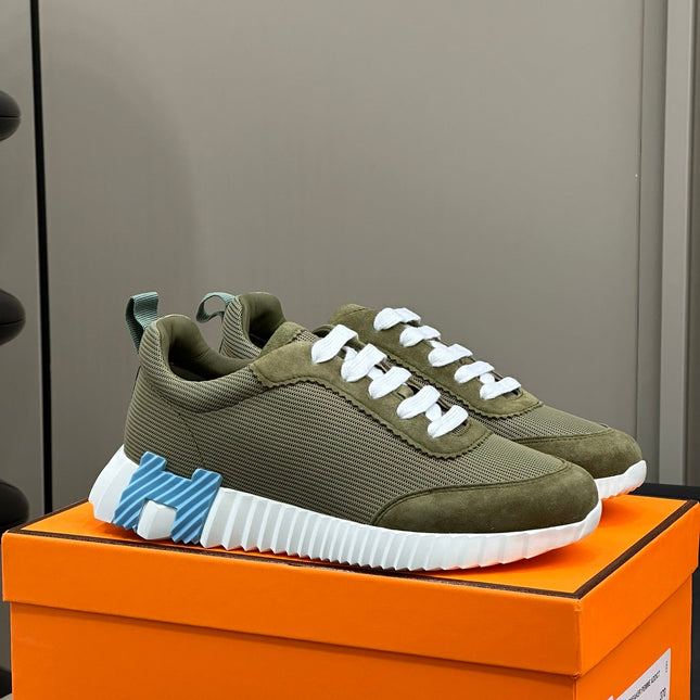 BOUNCING SNEAKERS OLIVE CALFSKIN