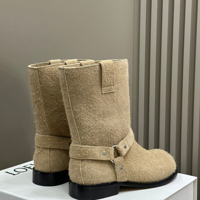 LW CAMPO BIKER BOOT KHAKI SUEDE