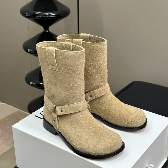 LW CAMPO BIKER BOOT KHAKI SUEDE