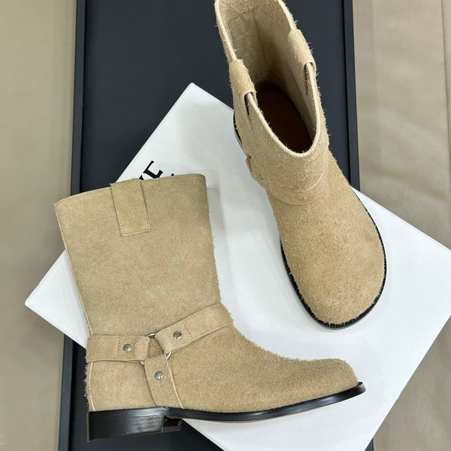 LW CAMPO BIKER BOOT KHAKI SUEDE