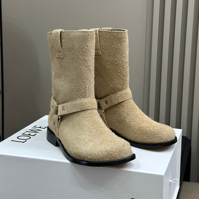 LW CAMPO BIKER BOOT KHAKI SUEDE