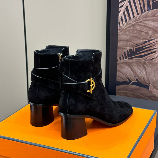 JILL 60 ANKLE BOOT IN BLACK SUEDE
