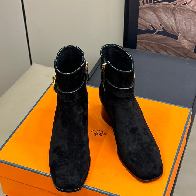 JILL 60 ANKLE BOOT IN BLACK SUEDE