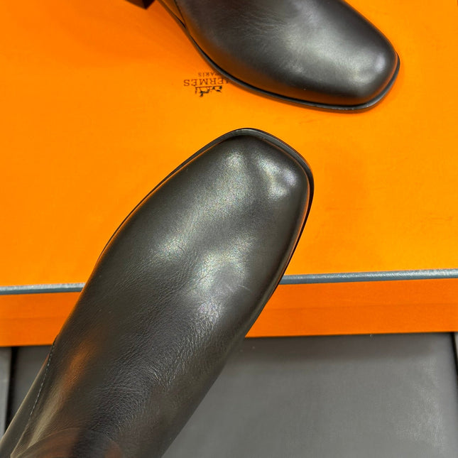 JILL 60 ANKLE BOOT IN BLACK CALFSKIN