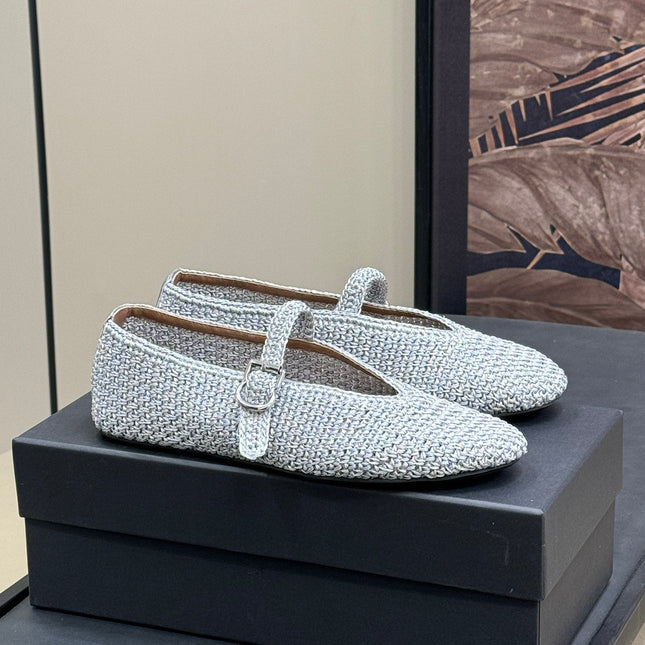 HANDWOVEN BALLET FLAT LIGHT BLUE