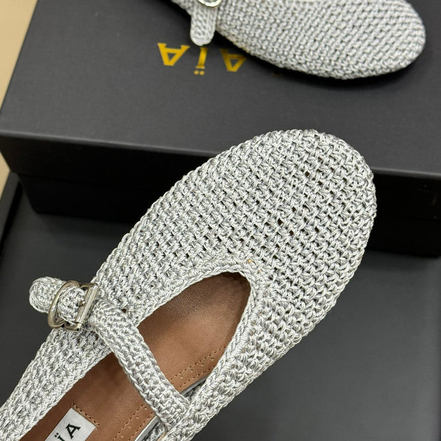 HANDWOVEN BALLET FLAT LIGHT BLUE