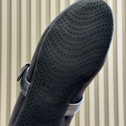 ALAIA 25S BALLET FLATS IN GREY VELVET