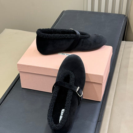 ALAIA 25S BALLET FLATS IN BLACK VELVET