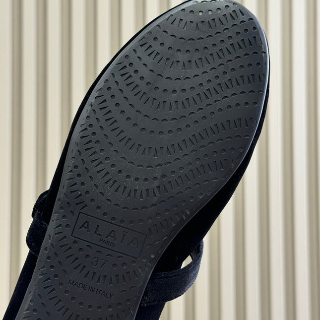 ALAIA 25S BALLET FLATS IN BLACK VELVET