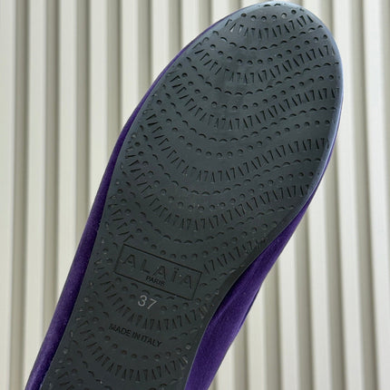ALAIA 25S BALLET FLATS IN PURPLE VELVET