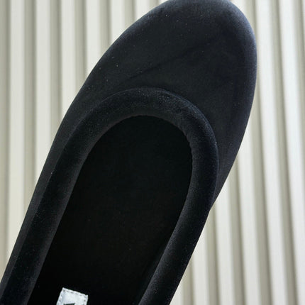 ALAIA 25S BALLET FLATS IN BLACK FULL VELVET