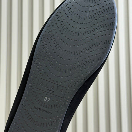 ALAIA 25S BALLET FLATS IN BLACK FULL VELVET