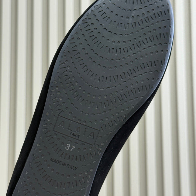 ALAIA 25S BALLET FLATS IN BLACK FULL VELVET