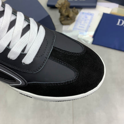 CD HOMME SNEAKERS BLACK CALFSKIN AND SUEDE