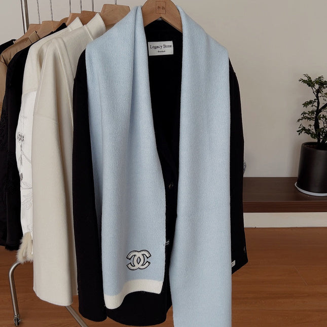 SCARF IN LIGHT BLUE CASHMERE 402422