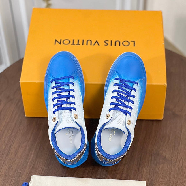 LV TIME OUT SNEAKER BLUE MIX WHITE CALFSKIN