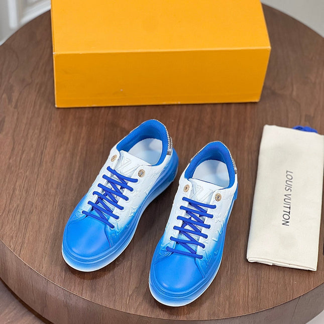 LV TIME OUT SNEAKER BLUE MIX WHITE CALFSKIN
