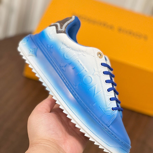LV TIME OUT SNEAKER BLUE MIX WHITE CALFSKIN
