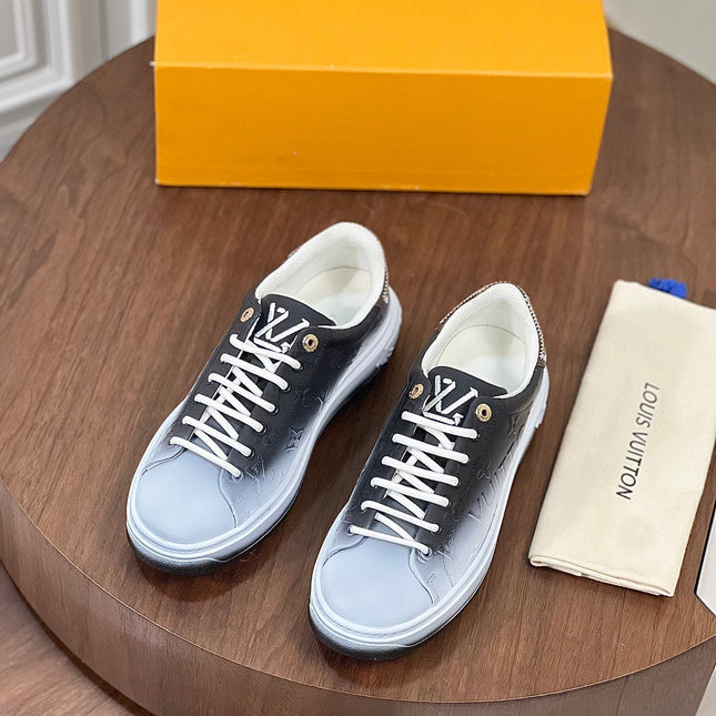 LV TIME OUT SNEAKER BLACK MIX WHITE CALFSKIN
