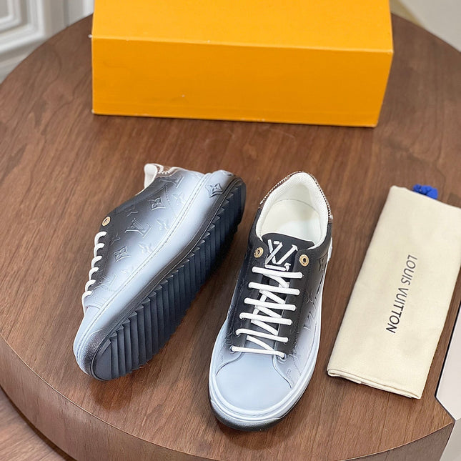LV TIME OUT SNEAKER BLACK MIX WHITE CALFSKIN