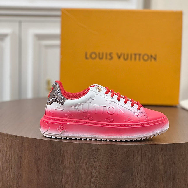 LV TIME OUT SNEAKER RED MIX WHITE CALFSKIN
