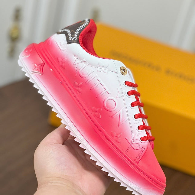 LV TIME OUT SNEAKER RED MIX WHITE CALFSKIN