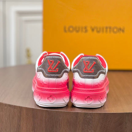LV TIME OUT SNEAKER RED MIX WHITE CALFSKIN