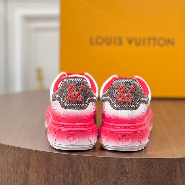 LV TIME OUT SNEAKER RED MIX WHITE CALFSKIN