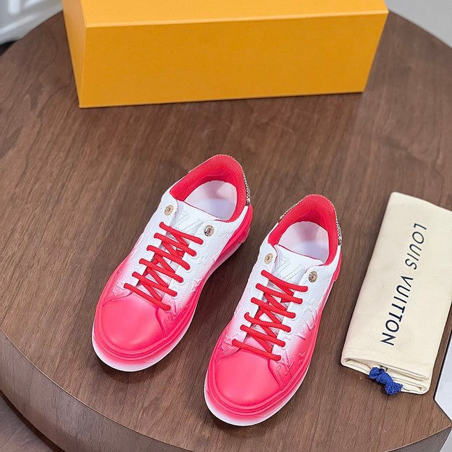 LV TIME OUT SNEAKER RED MIX WHITE CALFSKIN