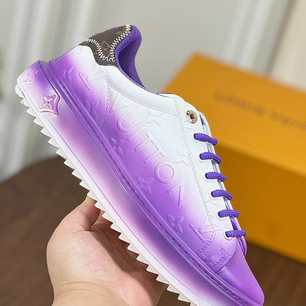 LV TIME OUT SNEAKER PURPLE MIX WHITE CALFSKIN