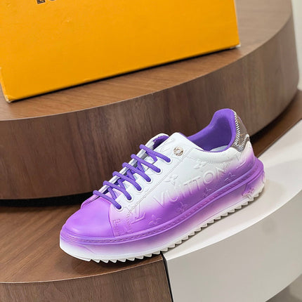 LV TIME OUT SNEAKER PURPLE MIX WHITE CALFSKIN