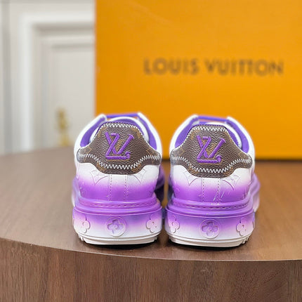 LV TIME OUT SNEAKER PURPLE MIX WHITE CALFSKIN