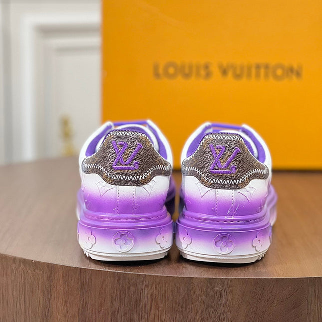 LV TIME OUT SNEAKER PURPLE MIX WHITE CALFSKIN