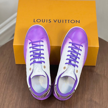 LV TIME OUT SNEAKER PURPLE MIX WHITE CALFSKIN