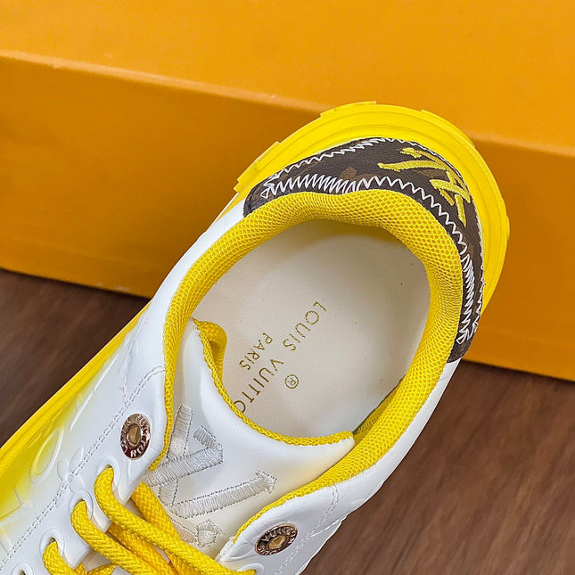 LV TIME OUT SNEAKER YELLOW MIX WHITE CALFSKIN