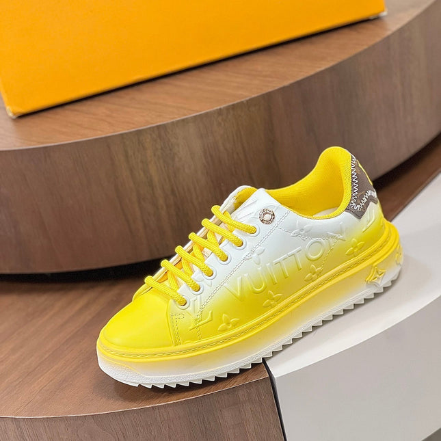 LV TIME OUT SNEAKER YELLOW MIX WHITE CALFSKIN