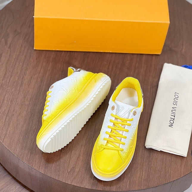 LV TIME OUT SNEAKER YELLOW MIX WHITE CALFSKIN