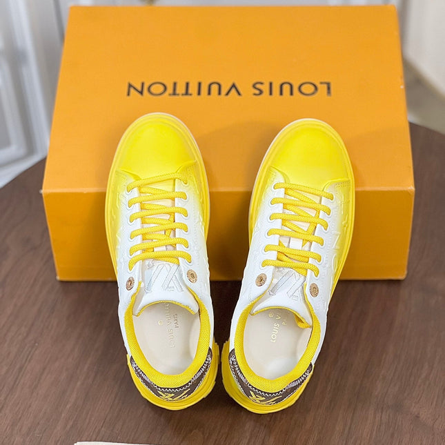 LV TIME OUT SNEAKER YELLOW MIX WHITE CALFSKIN