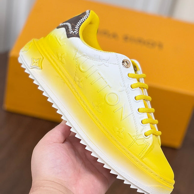 LV TIME OUT SNEAKER YELLOW MIX WHITE CALFSKIN