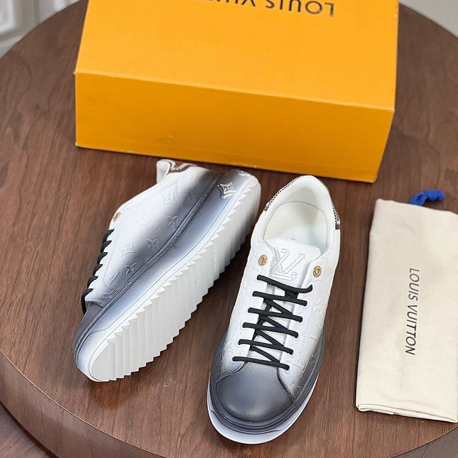 LV TIME OUT SNEAKER GREY MIX WHITE CALFSKIN