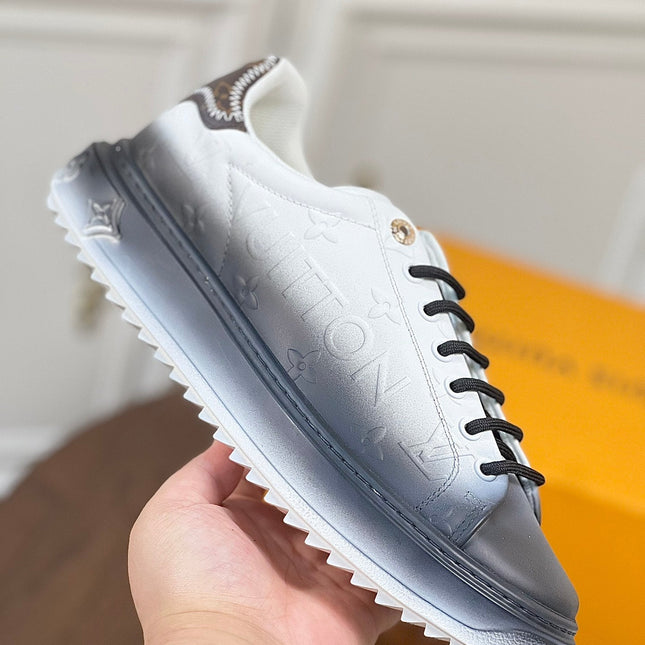 LV TIME OUT SNEAKER GREY MIX WHITE CALFSKIN