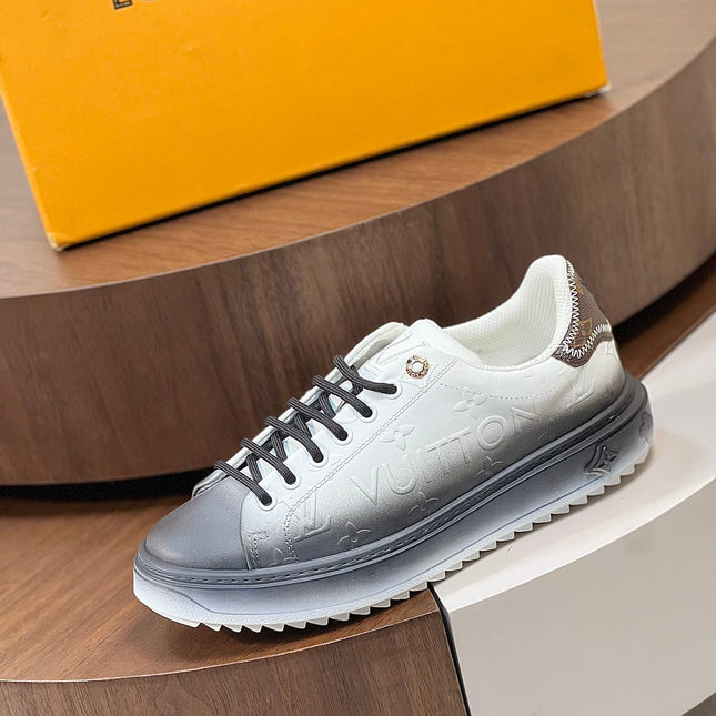LV TIME OUT SNEAKER GREY MIX WHITE CALFSKIN