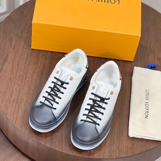 LV TIME OUT SNEAKER GREY MIX WHITE CALFSKIN