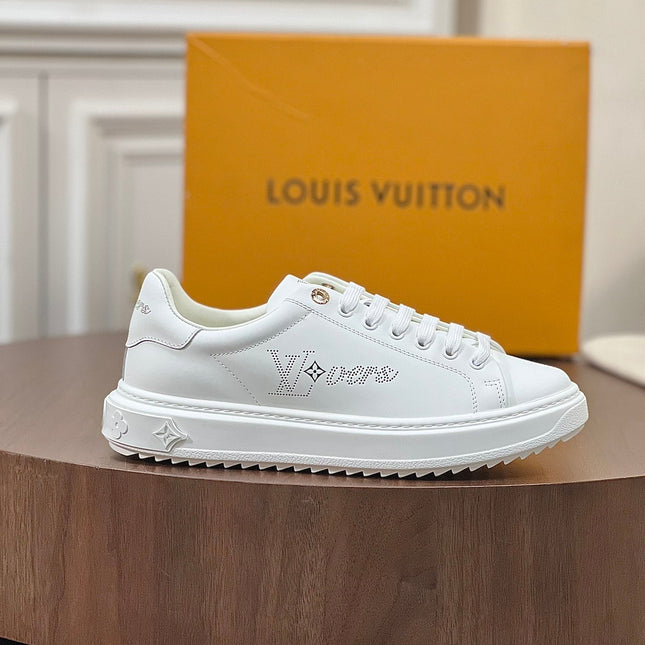 LV TIME OUT SNEAKER IN WHITE CALFSKIN