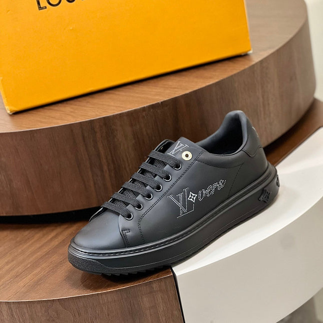 LV TIME OUT SNEAKER IN BLACK CALFSKIN