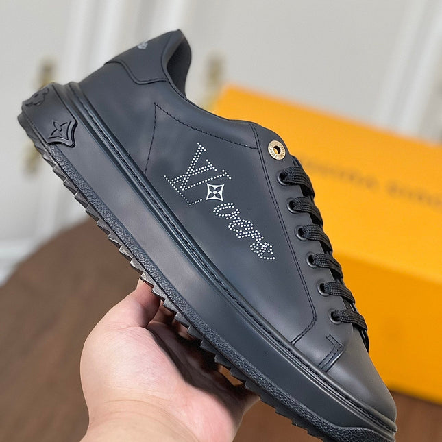 LV TIME OUT SNEAKER IN BLACK CALFSKIN