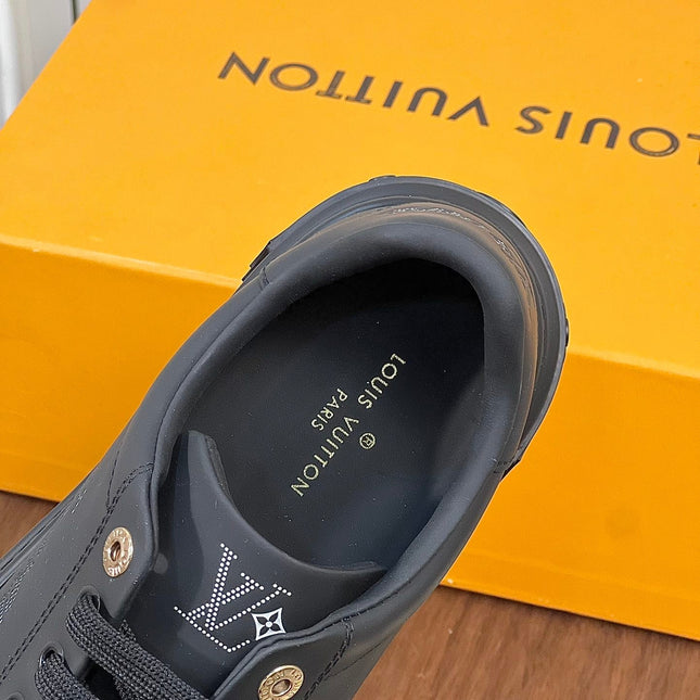 LV TIME OUT SNEAKER IN BLACK CALFSKIN