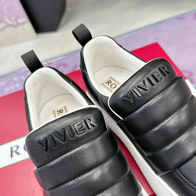 PUFFY LEATHER LOW TOP SNEAKERS IN BLACK LAMBSKIN