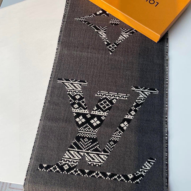 SCARF 200 CM IN MOUSE GRAY WOOL 390039
