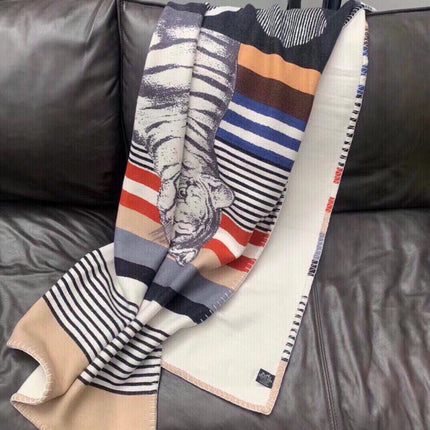 TIGRE BAYADERE BLANKET 170 CM IN COLORFUL CASHMERE 390805